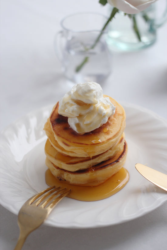 グリークヨーグルトの米粉パンケーキ